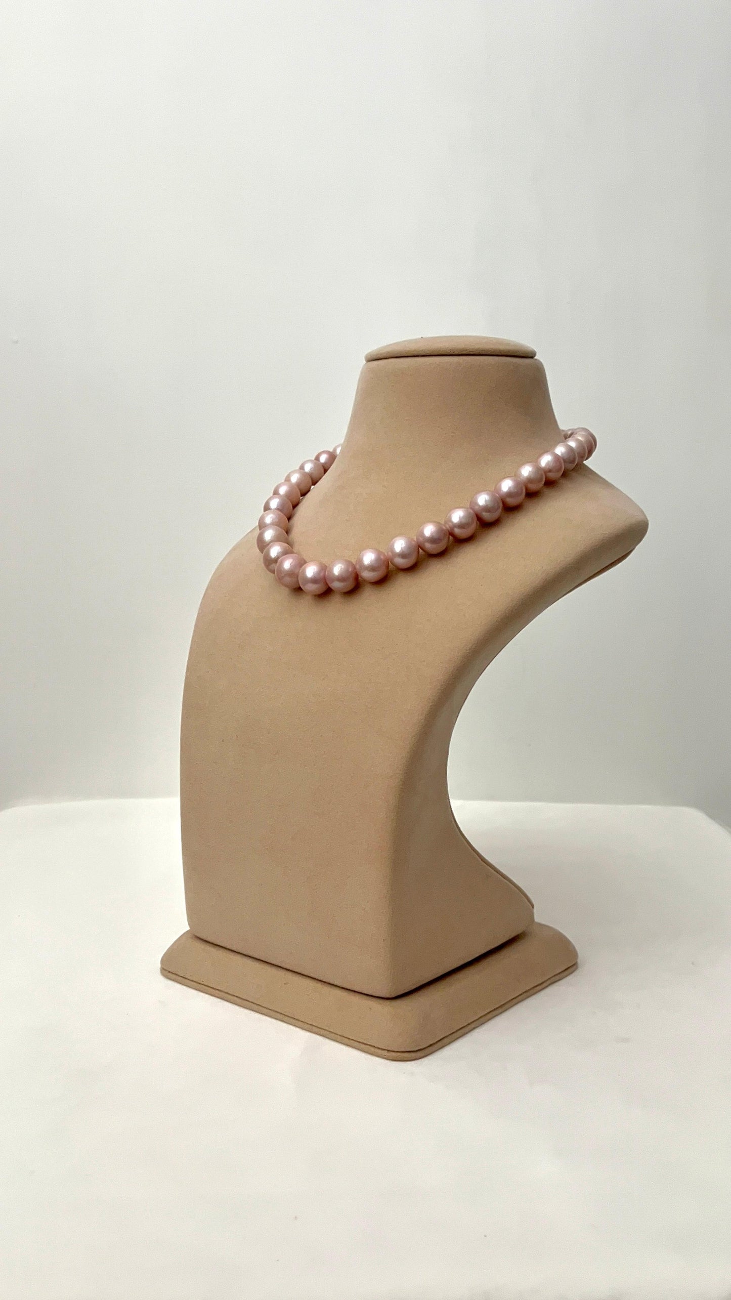 Round Freshwater Pearl Necklace (Pink)(12-15mm)