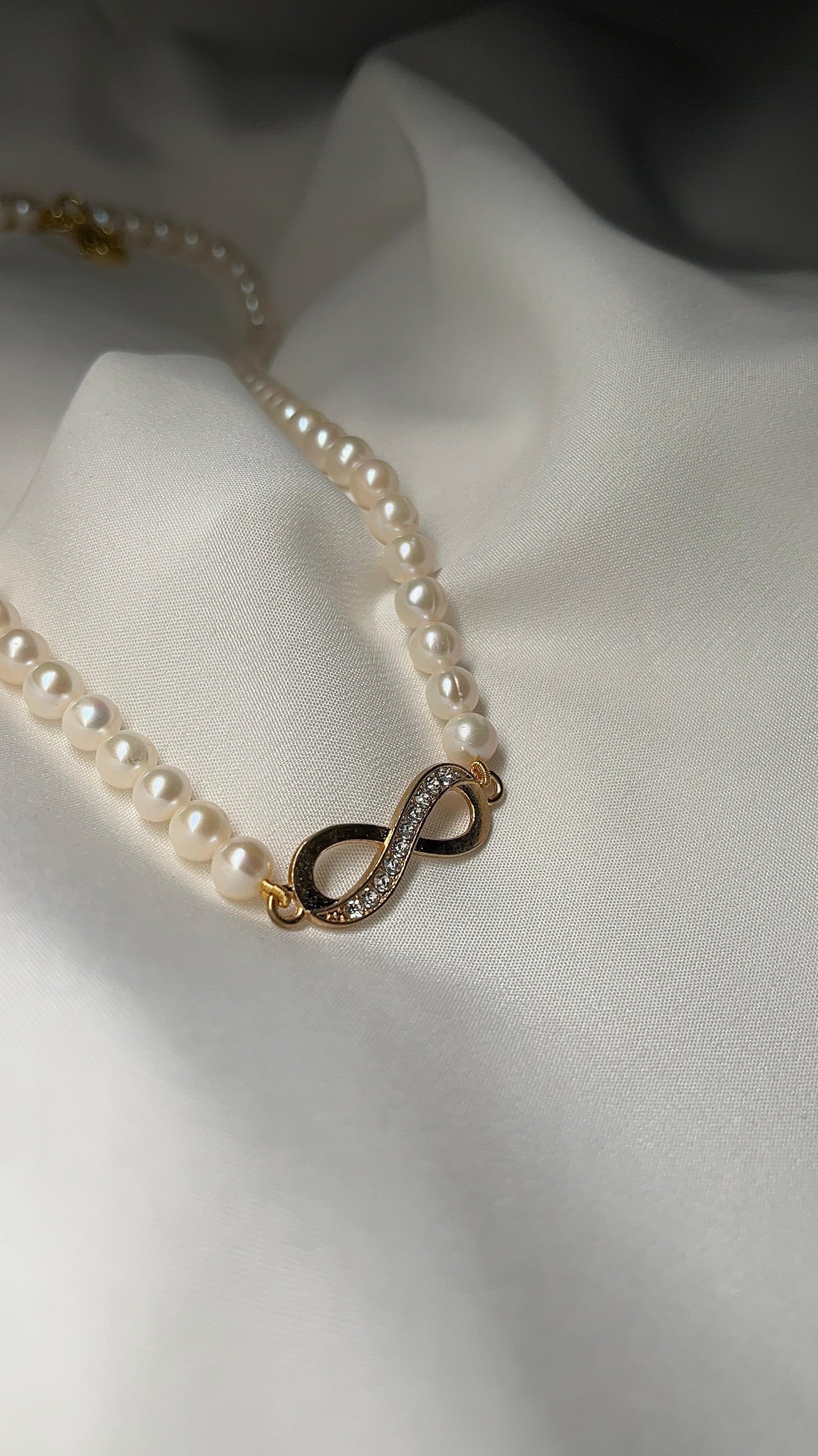 Infinity Fresh Water Pearl Necklace