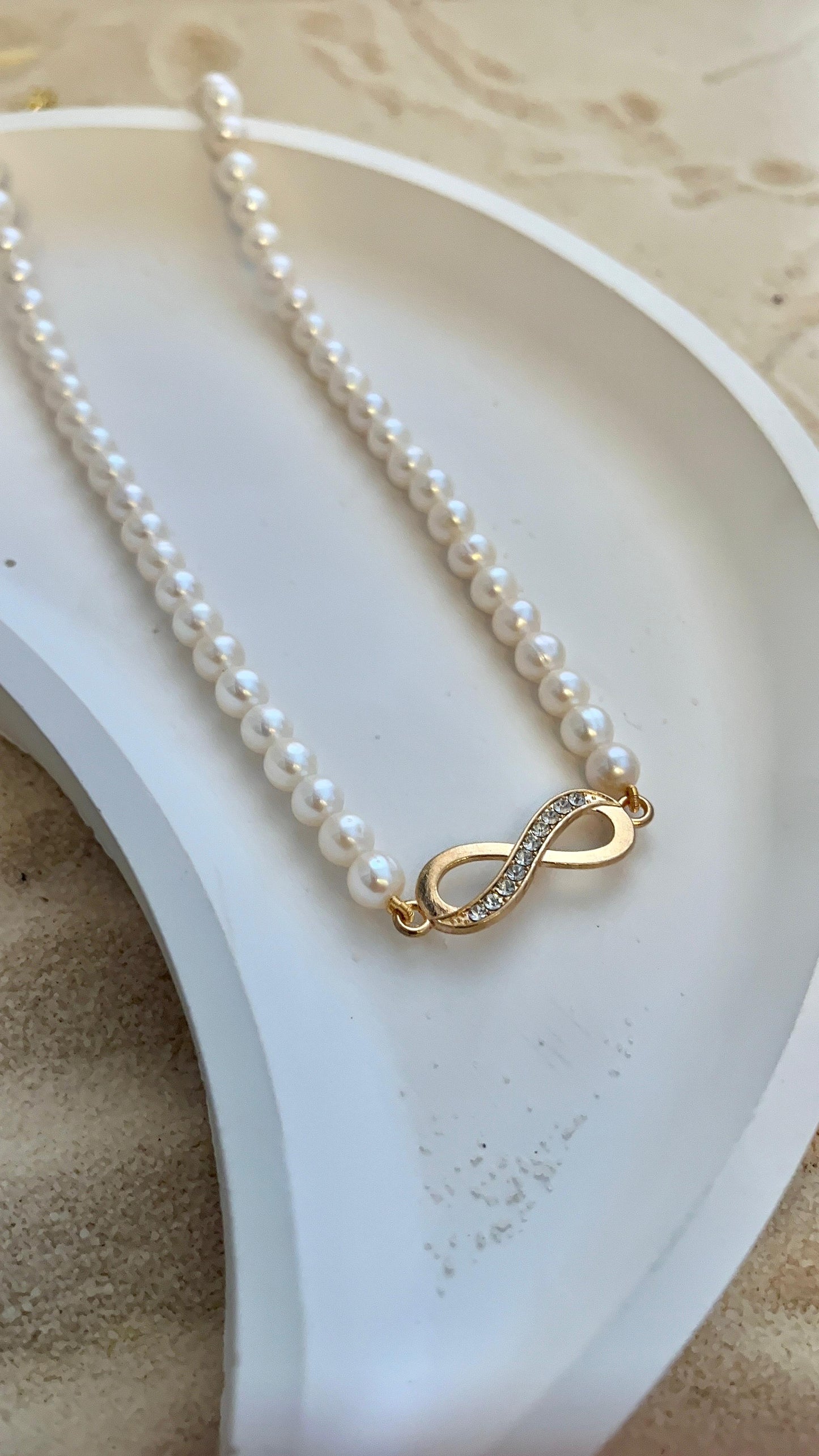 Infinity Fresh Water Pearl Necklace