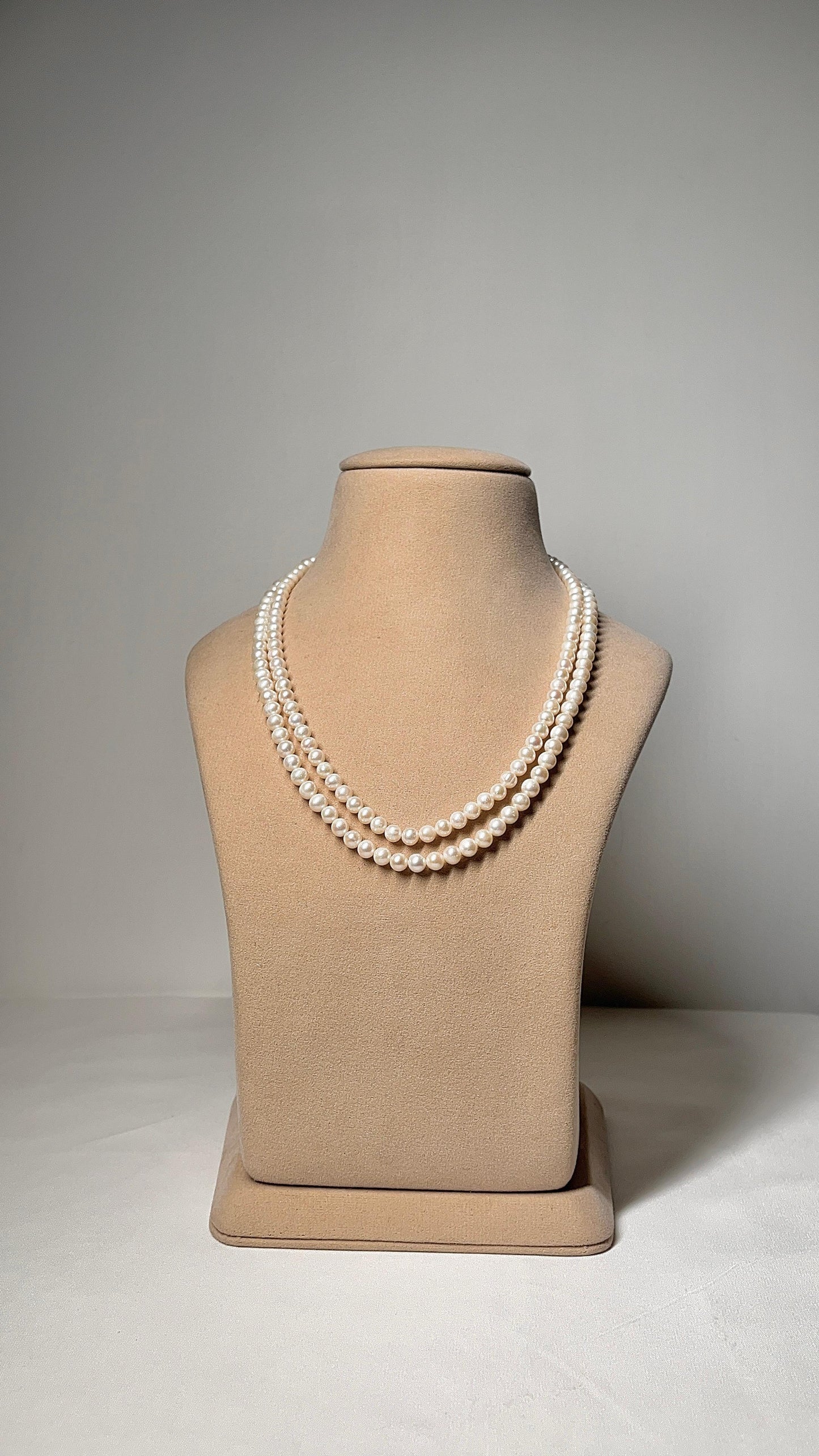 Double Line Fresh Water Pearl Necklace (5.5-6mm)